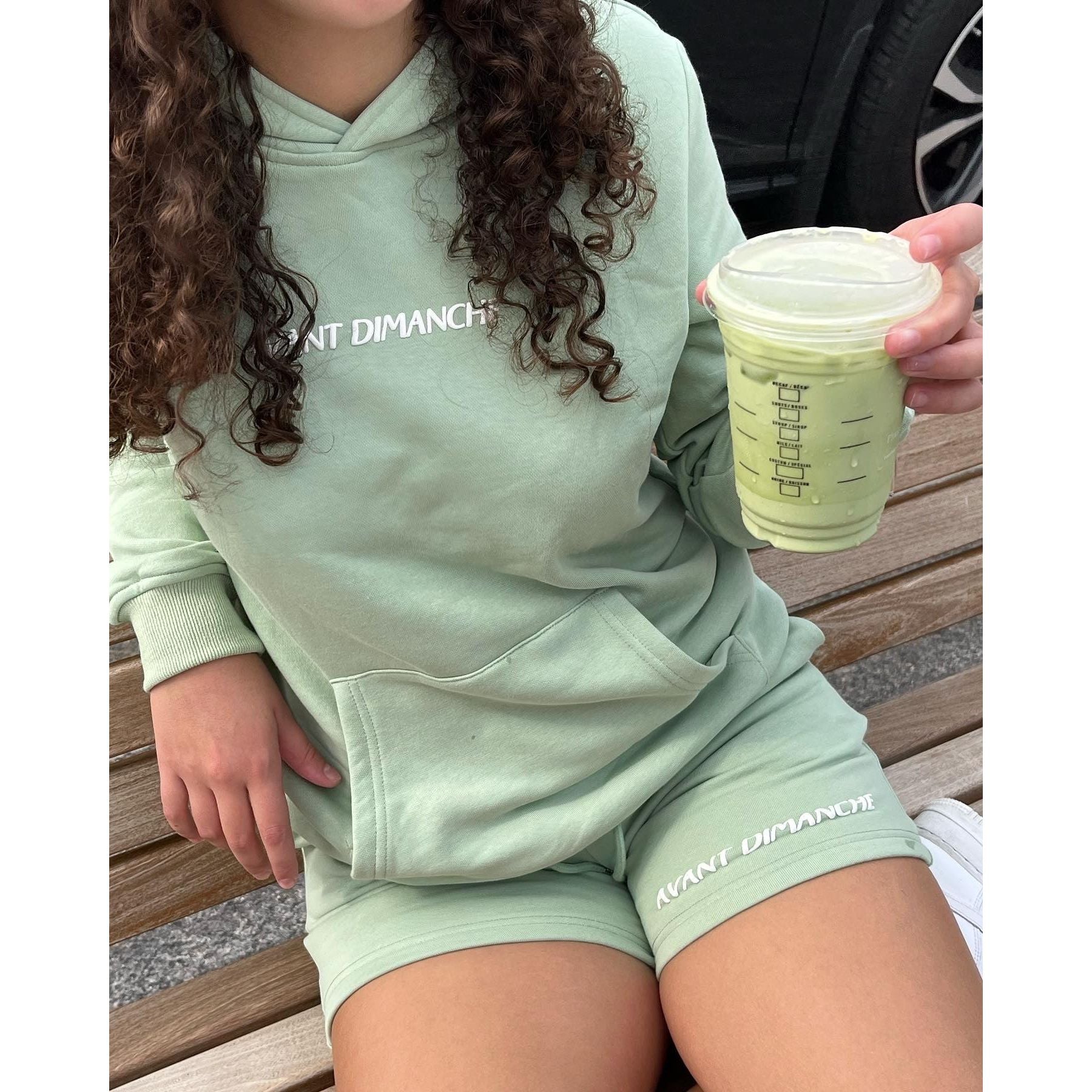 Pretty Girls Live in Sweats Shorts Matcha Green